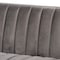 Baxton Studio Aveline Grey Velvet Upholstered Brushed Gold Finished Sofa 159-9785 - alternate 3